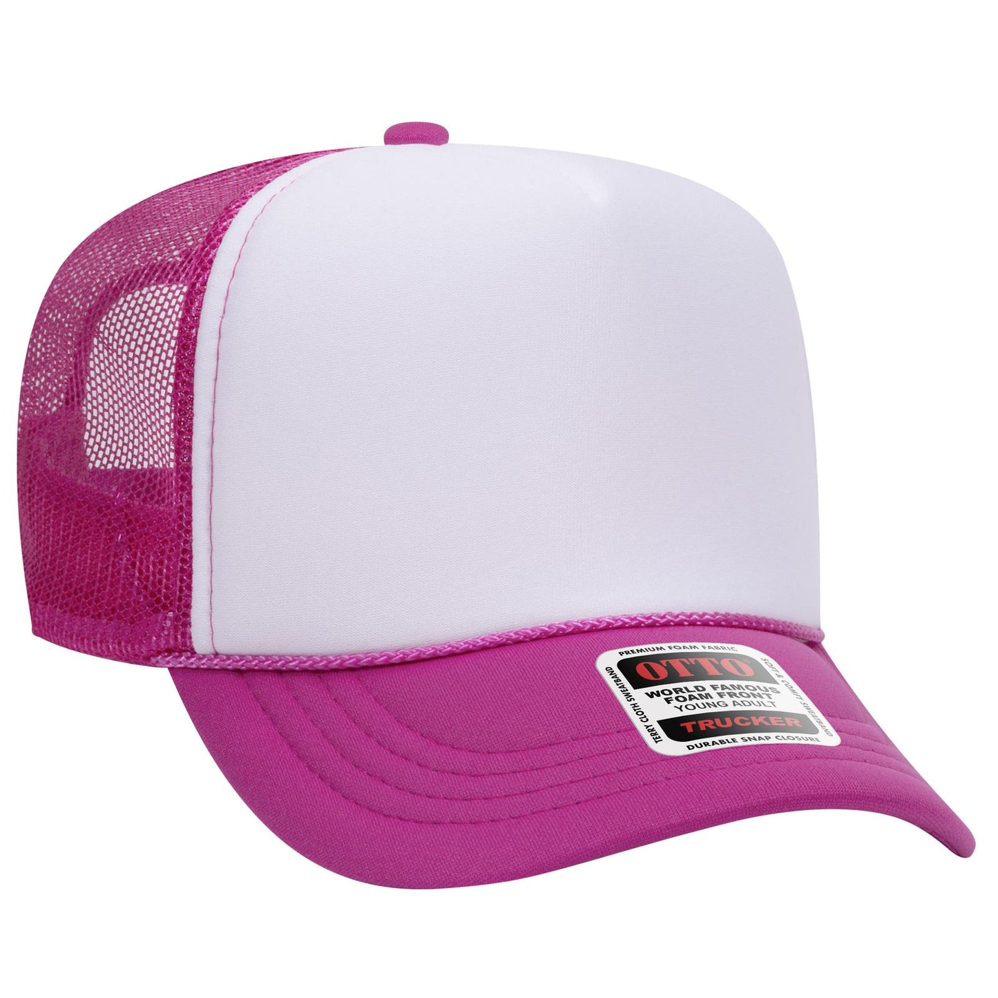 OTTO CAP 5 Panel High Crown Mesh Back Trucker Hat