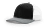 TRI-COLOR: BLACK/WHITE/HEATHER GREY