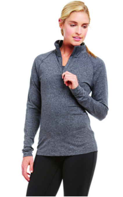 Soffe Juniors Melange Quarter Zip Pullover